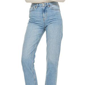 Topshop Straight Leg Raw Hem Light Jeans - Size 31
